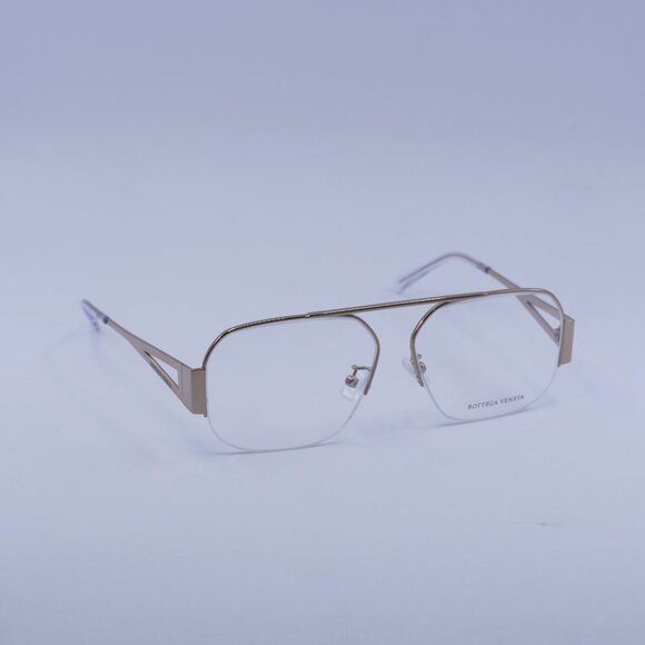Bottega Veneta BV1067O 001 Eyeglasses Rose Gold 56mm Aviator Frame - Picture 1 of 10